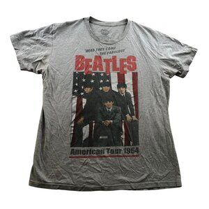 The Beatles Mens Band T-Shirt Large Short Sleeve American Tour 1964 Graphic Tee